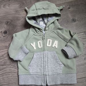 Star Wars Baby Yoda Full‑Zip Hoodie Jacket 0‑3M babyGap Green/Gray Cute I Am